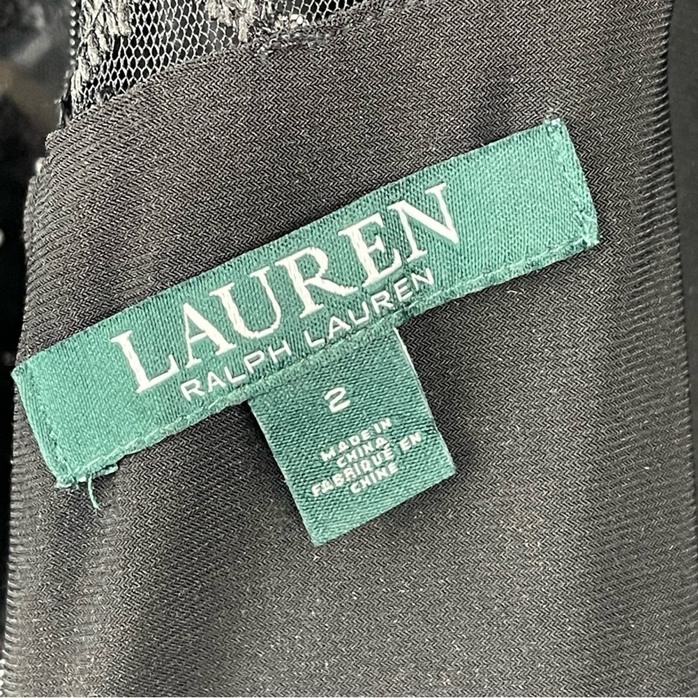LAUREN RALPH LAUREN DECKER JERSEY SHEER YOKE 1/2 RUFFLE SLEEVE SEQUIN DRESS GOWN - Picture 13 of 14